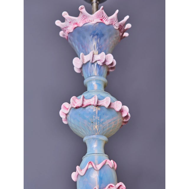 Venetian Murano Glass 6-Arm Chandelier For Sale - Image 6 of 11