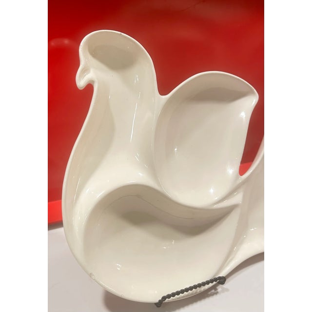 Pop Art Vintage Holiday Pop Art Peace Dove White Ceramic Candy Dish Catchall For Sale - Image 3 of 9