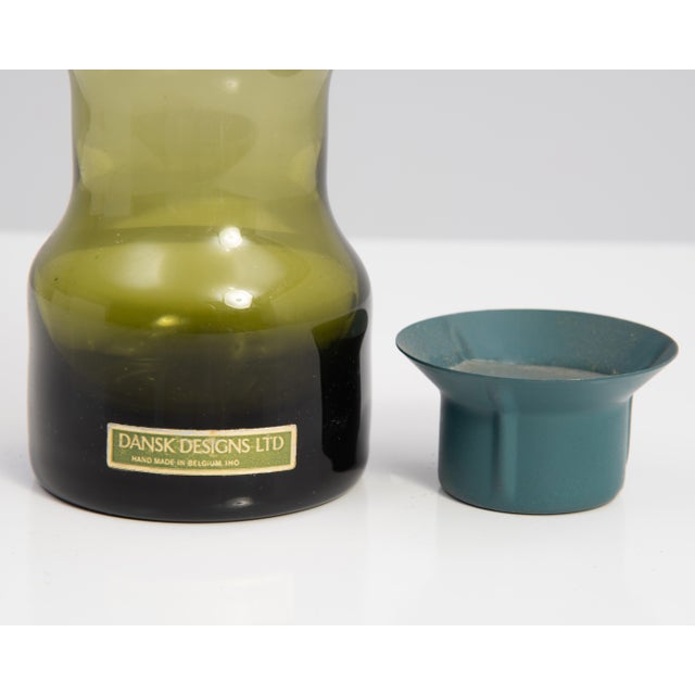 Early Dansk Hurricane Votive Candle Holder Green Glass Belgium Ihq Jens