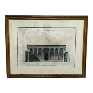 Architectural Print “Edfou (Apollinopolis Magna)” Temple Portico Elevation, Framed For Sale