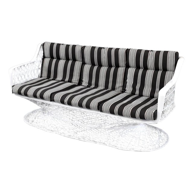 Restored Russell Woodard Spun Fiberglass Vintage Outdoor Sofa For Sale