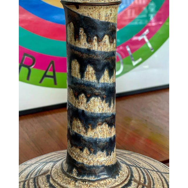 Glazed Stoneware Table Lamp by Jette Hellerøe for Axella, 1960s For Sale - Image 6 of 8