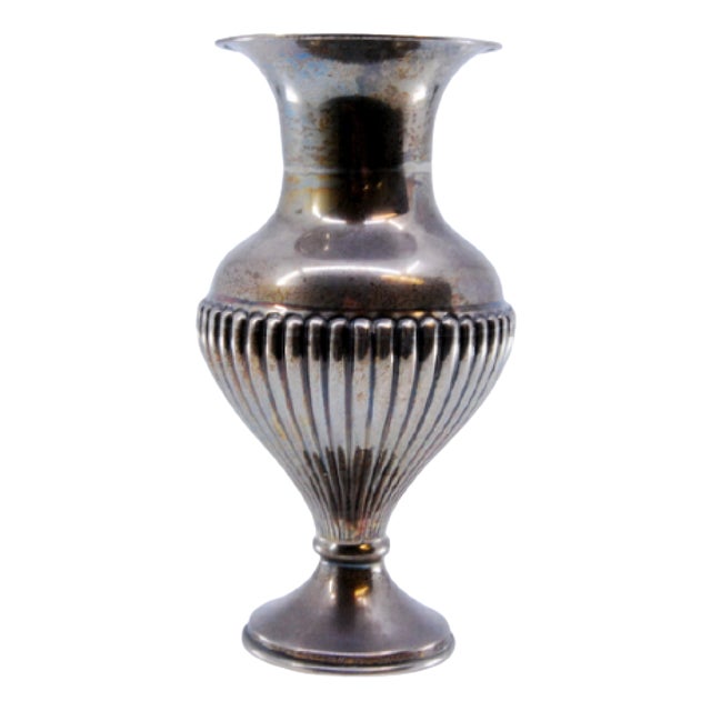 Small Fluted Silver Jug with Smooth Bowl and Base For Sale