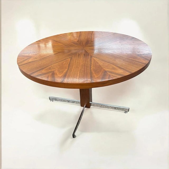 Space Age Coffee Table in Veneered Wood, 1970s For Sale - Image 4 of 7