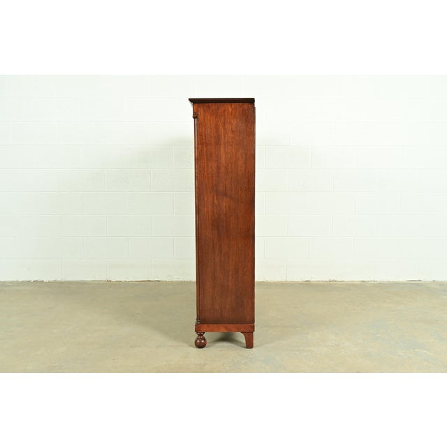 R. J. Horner Style Antique American Empire Carved Mahogany Glass Front Double Bookcase, Circa 1890s For Sale - Image 11 of 13