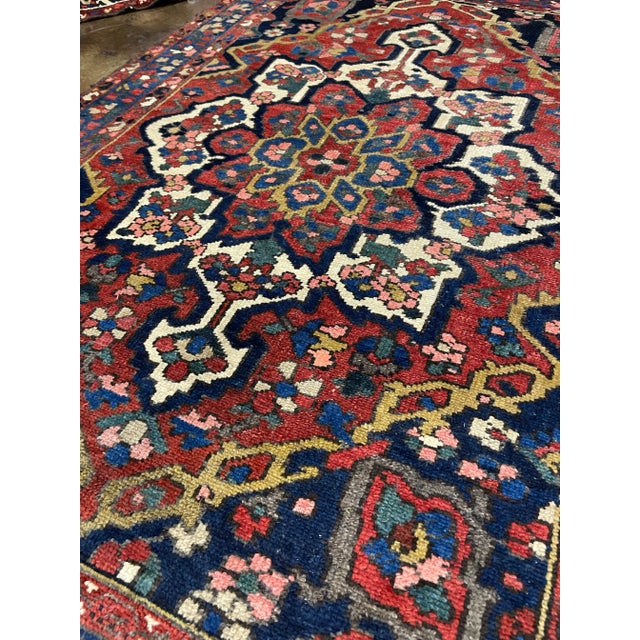 1990s Old Persian Bakhtiari Area Rug 4'7" X 6'6" For Sale In Dallas - Image 6 of 7