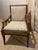 Beige Contemporary Wood Framed Striped Easy Chair For Sale - Image 8 of 8