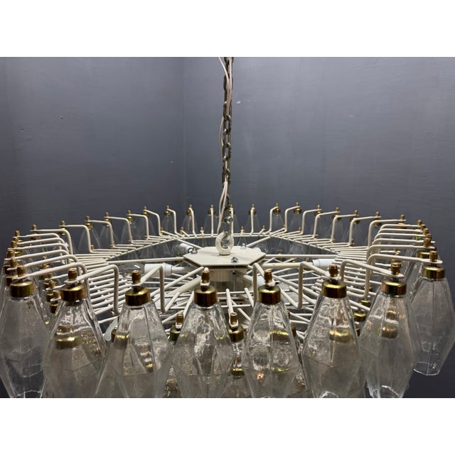Large Murano Glass Poliedri Chandelier, Italy, 1970s For Sale - Image 9 of 18
