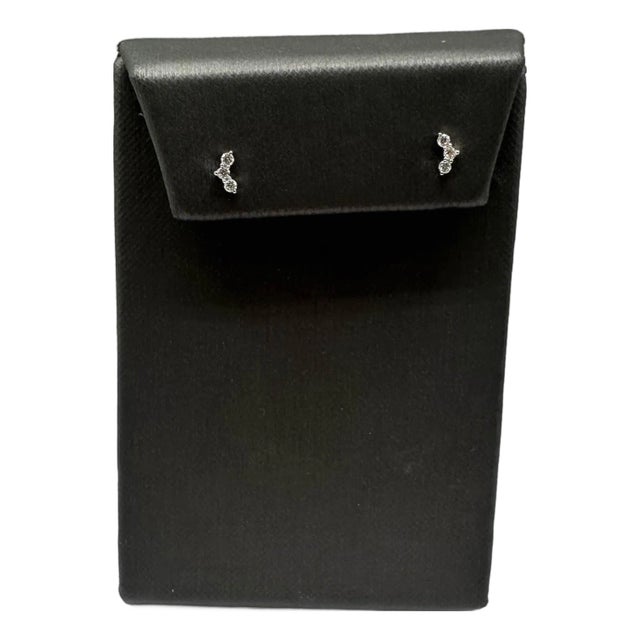 Modern Diamond Stud Earrings in 14kt White Gold - 0.14ctw Gh Si, Threaded Backs, A Pair For Sale