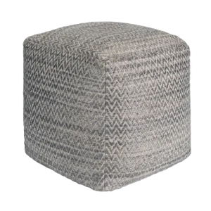 Pasargad Home Galaxy Zig-Zag Silk & Wool Pouf