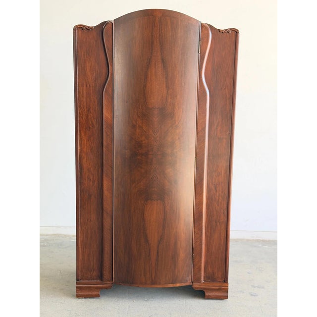 Vintage Wooden Art Deco Armoire For Sale - Image 4 of 12