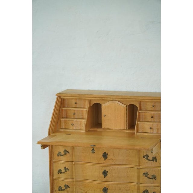 Vintage Danish Oak Drop‑Front Secretaire, 1950s For Sale - Image 6 of 18