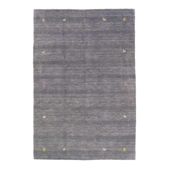 Pasargad DC Gray Color Fine Hand Knotted Gabbeh Rug For Sale