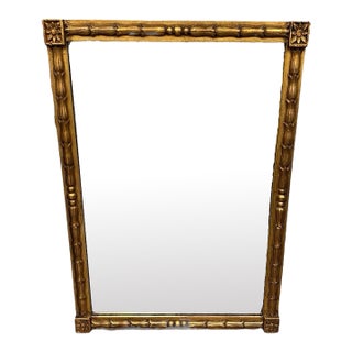 Vintage Gold Tulip DesignWood Frame Wall Mirror For Sale