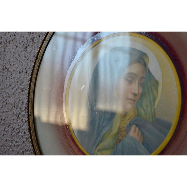 Gold Virgin Mary, 1940s, Chromolithograph, Framed For Sale - Image 8 of 10
