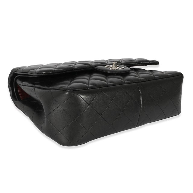 Black Quilted Lambskin Jumbo Classic Double Flap For Sale In New York - Image 6 of 9