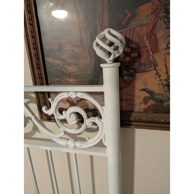 French Country Cast Iron Queen Bedframe For Sale - Image 3 of 4
