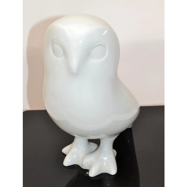 Marked White Royal Dux Porcelain Snow Owl, Animal Sculpture Mid-Century Modern For Sale - Image 9 of 13