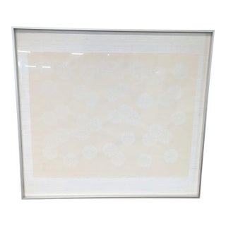 Framed Asian Ink on Silk – Minimalist Radial Pattern Composition (Abstract Circles) For Sale