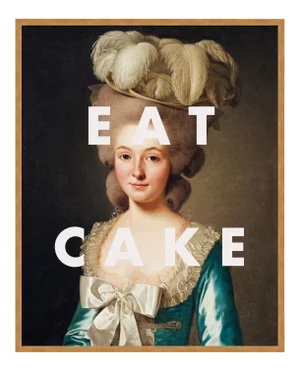 Eat Cake by Lara Fowler in Gold Framed Paper, Small Art Print