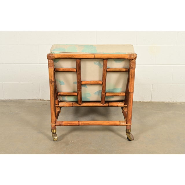 John Wisner for Ficks Reed Mid-Century Hollywood Regency Bamboo Rattan Lounge Chair, 1950s For Sale - Image 12 of 15