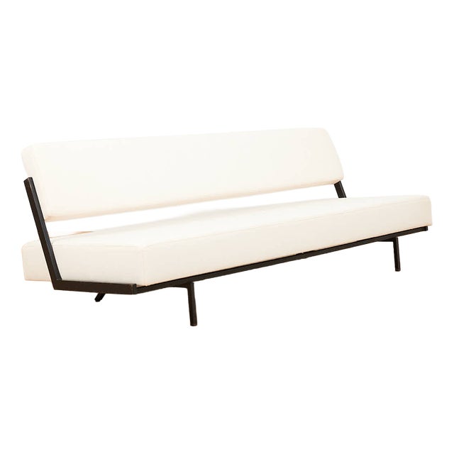 Daybed in Black Lacquered Metal, 1950s For Sale