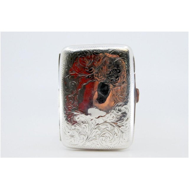 Silver Cigarette Case with Engraved Branches For Sale - Image 9 of 10