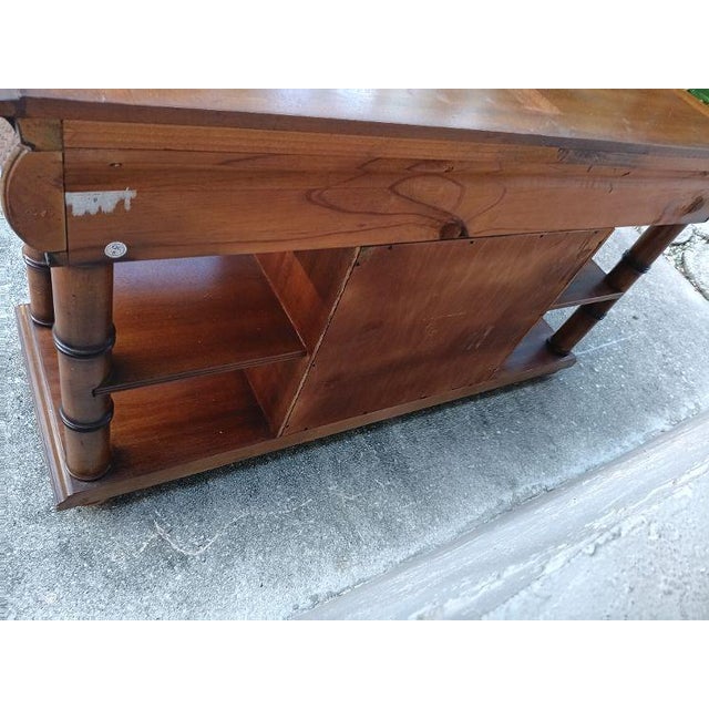 Wood 1990s Wood Sofa Table Wine Buffet Sideboard Brown For Sale - Image 7 of 7