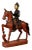 Vintage Burmese Polychrome Carved Wooden Statue of a Warrior on his Horse For Sale