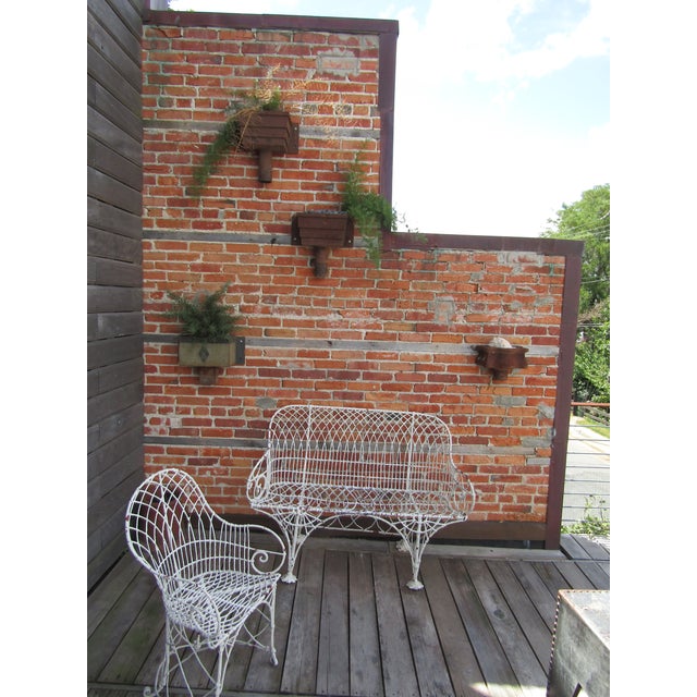 Rare English Gothic Regency Wirework and Wrought Iron Garden Bench 1820s For Sale - Image 9 of 13
