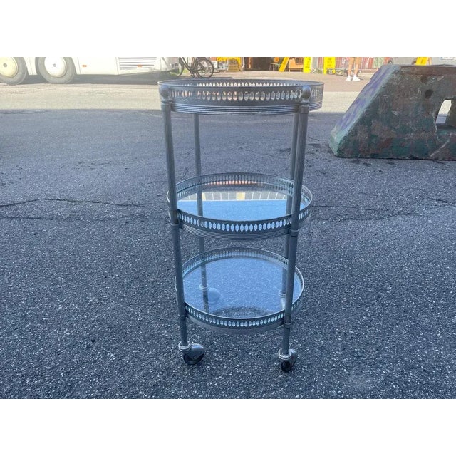 French Metal and Glass Bar Cart, 1944 For Sale - Image 6 of 8