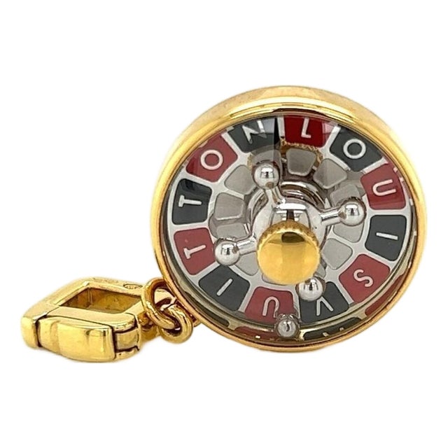 Mid 20th Century Louis Vuitton 18k Yellow Gold Roulette Game Wheel Charm Pendant For Sale