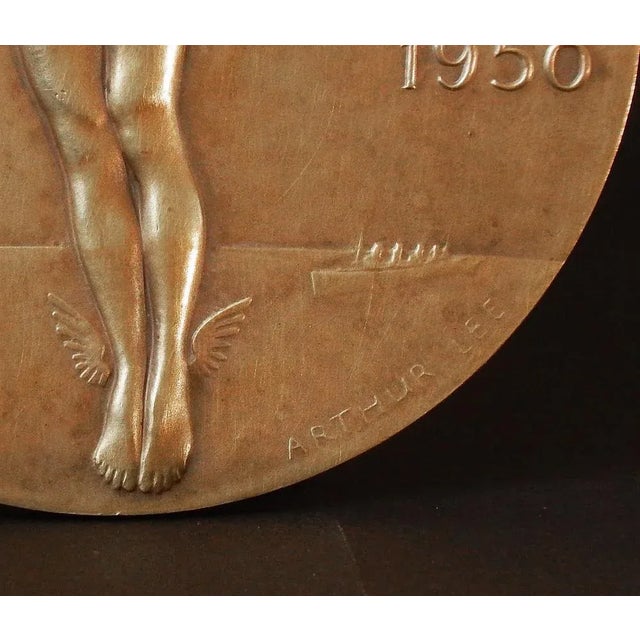 "Lehman Bros. Anniversary Medal" Art Deco Bronze Paperweight, 1925-1950 For Sale - Image 4 of 4