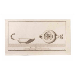 Giovanni Battista Casanova, Oil Lamp, Etching, 18th Century For Sale