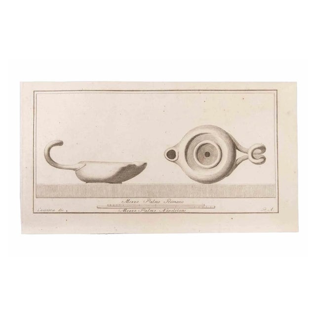 Giovanni Battista Casanova, Oil Lamp, Etching, 18th Century For Sale