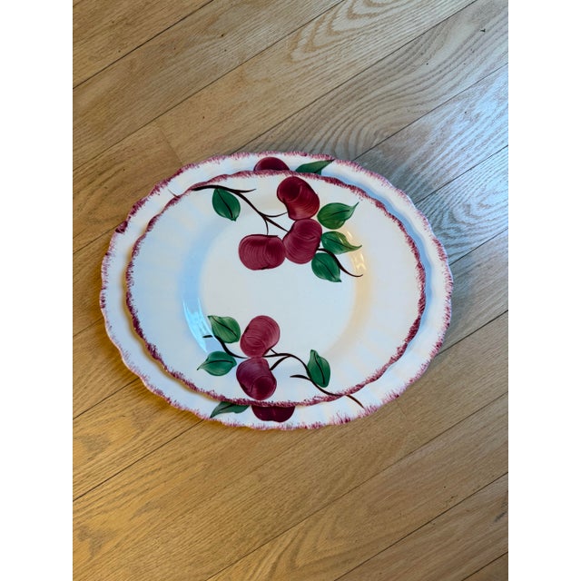 Mid-Century Modern Vintage Blue Ridge Pottery Crab Apple Large Serving Platter For Sale - Image 3 of 8