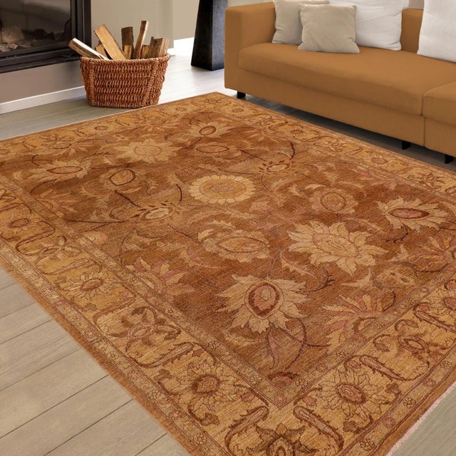 Designed with mesmerizing intricacy and gorgeous color palette, this hand-knotted masterpiece is an semi-Vintage...