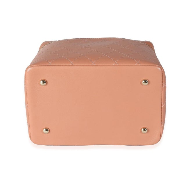 Pink Quilted Lambskin Knock On Wood Vanity Case For Sale In New York - Image 6 of 9