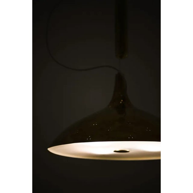 Gold Ceiling Lamp in Brass and Glass attributed to Paavo Tynell, 1950s For Sale - Image 8 of 12