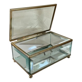 Vintage Italian Art Deco Beveled Glass Box, Italy, 1930 For Sale