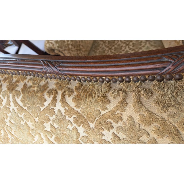 Louis XV English Sofa in Mahogany & Upholstery, 1800s For Sale - Image 6 of 8