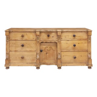 Antique English Victorian Pine Kitchen Dresser | 19th Century Sideboard For Sale