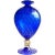 Glass Vintage Murano Nason Signed Sapphire Blue Gold Flecks Diamond Design Italian Art Glass Flower Vase For Sale - Image 7 of 7