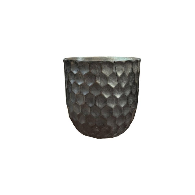 Sculptural Mango Wood Side Table, Espresso Finish Modern Organic For Sale - Image 4 of 5