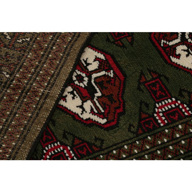 Textile Rug & Kilim’s Contemporary Baluch Rug in Red and Green Patterns For Sale - Image 7 of 7