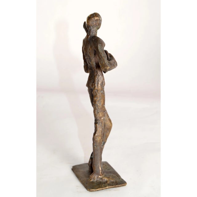 Mid 20th Century 20th Century Handmade Bronze Guitar Player Figurine Sculpture Figurine Fine Art For Sale - Image 5 of 13