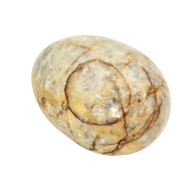 1970s Marbled Stone Egg W/ Stand For Sale - Image 5 of 7