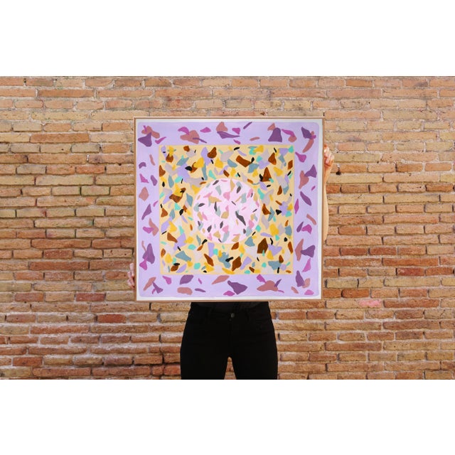 2022 "Pink Architecture" Abstract Acrylic Painting by Natalia Roman For Sale - Image 4 of 8