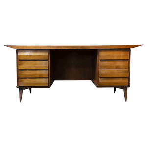 Wood Desk Attributed to Melchiorre Bega, Italy, 1950s