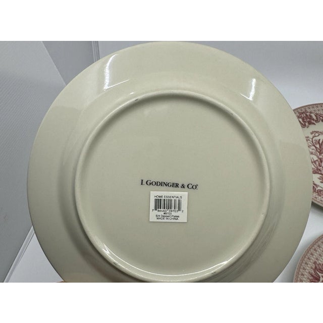 Godinger Vintage I. Godinger & Co. Transferware Dessert Plates- Set of 4 For Sale - Image 4 of 4